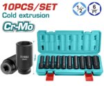 Total 10PCS 1/2" Deep Impact Socket set- THKISD12102L