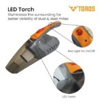 TOROS VC-111 Car Vacuum Cleaner, Portable, 2 in 1 Wet & Dry Cleaner, Handheld,12V DC /100W, Suction Power 7000PA, 3 MTR Long Cord, Hepa Filter(Grey & Orange) - Image 7