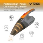 TOROS VC-111 Car Vacuum Cleaner, Portable, 2 in 1 Wet & Dry Cleaner, Handheld,12V DC /100W, Suction Power 7000PA, 3 MTR Long Cord, Hepa Filter(Grey & Orange) - Image 3