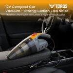 TOROS VC-111 Car Vacuum Cleaner, Portable, 2 in 1 Wet & Dry Cleaner, Handheld,12V DC /100W, Suction Power 7000PA, 3 MTR Long Cord, Hepa Filter(Grey & Orange) - Image 5
