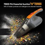 TOROS VC-111 Car Vacuum Cleaner, Portable, 2 in 1 Wet & Dry Cleaner, Handheld,12V DC /100W, Suction Power 7000PA, 3 MTR Long Cord, Hepa Filter(Grey & Orange) - Image 6