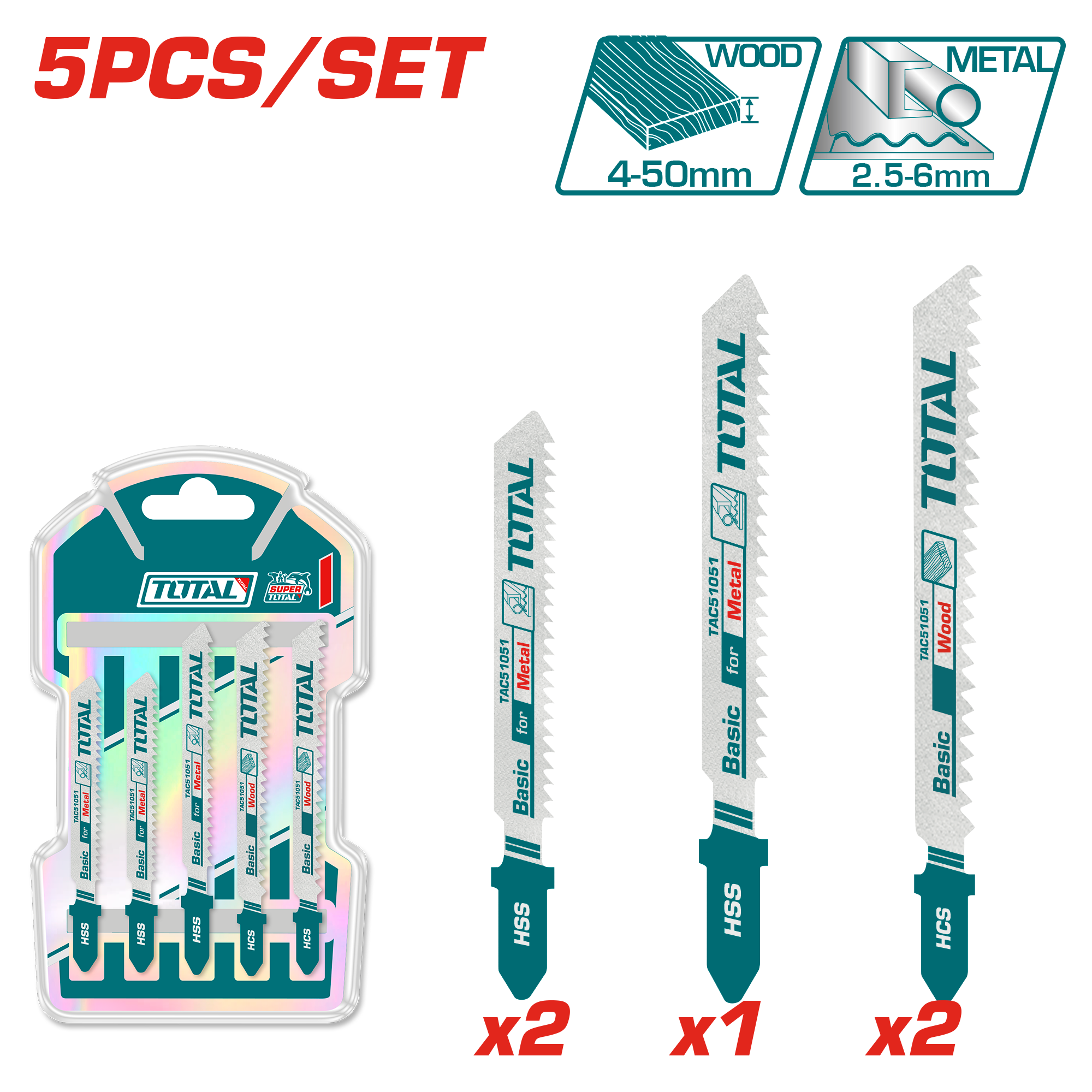 TAC51051 Jig saw blade set TAC51051 - Image 1