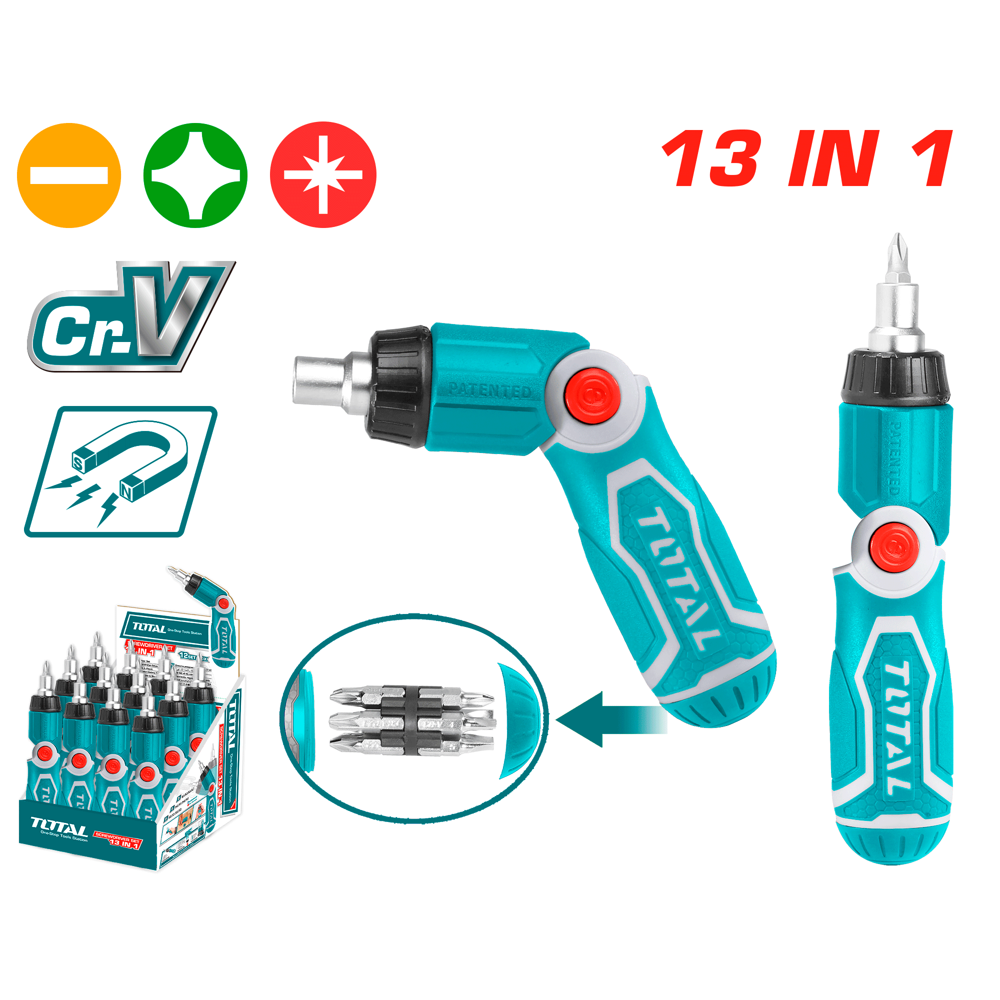 TACSD30136 13 IN 1 Ratchet screwdriver set TACSD30136 - Image 1