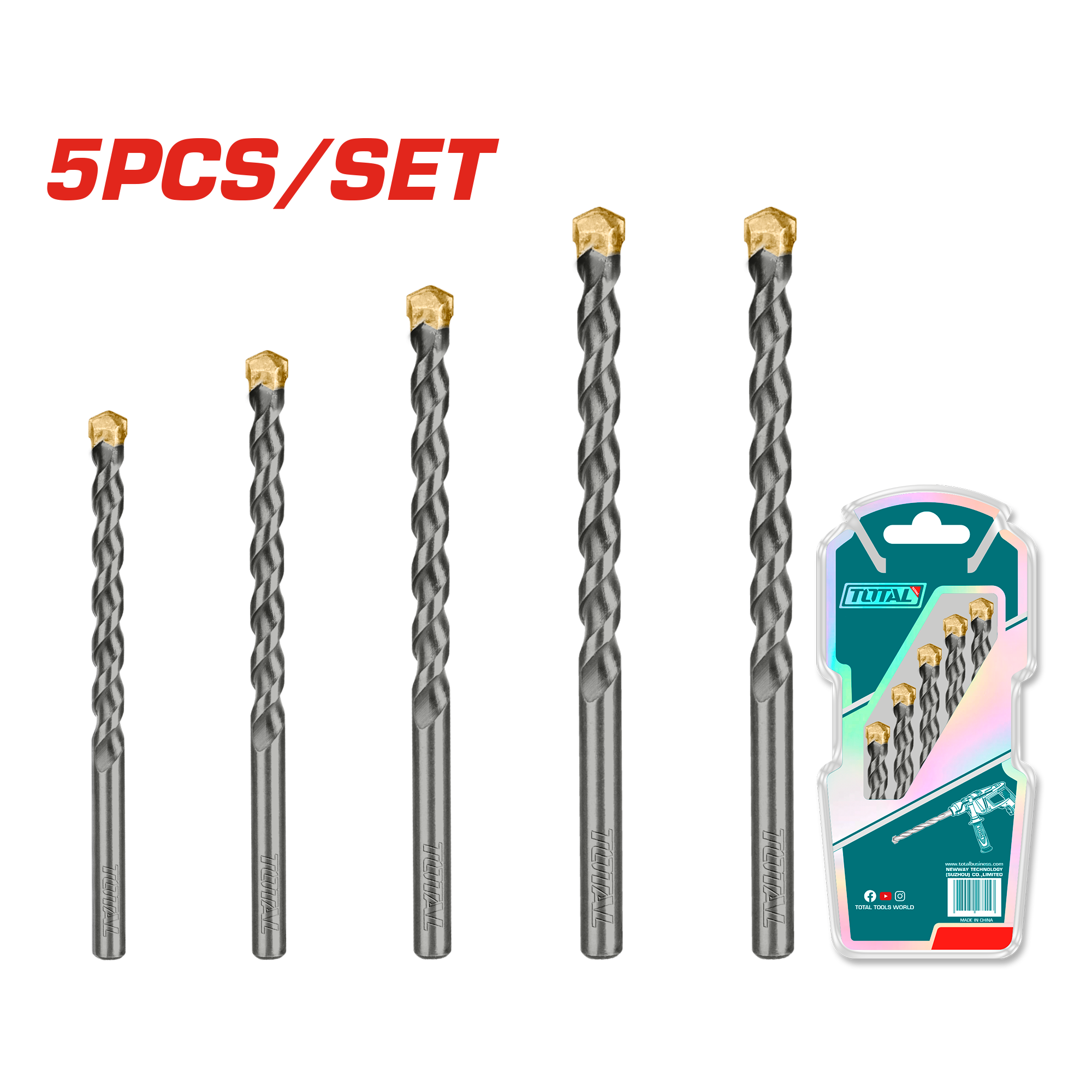 TACSD5055 5PCS Masonry drill bits set TACSD5055 - Image 1