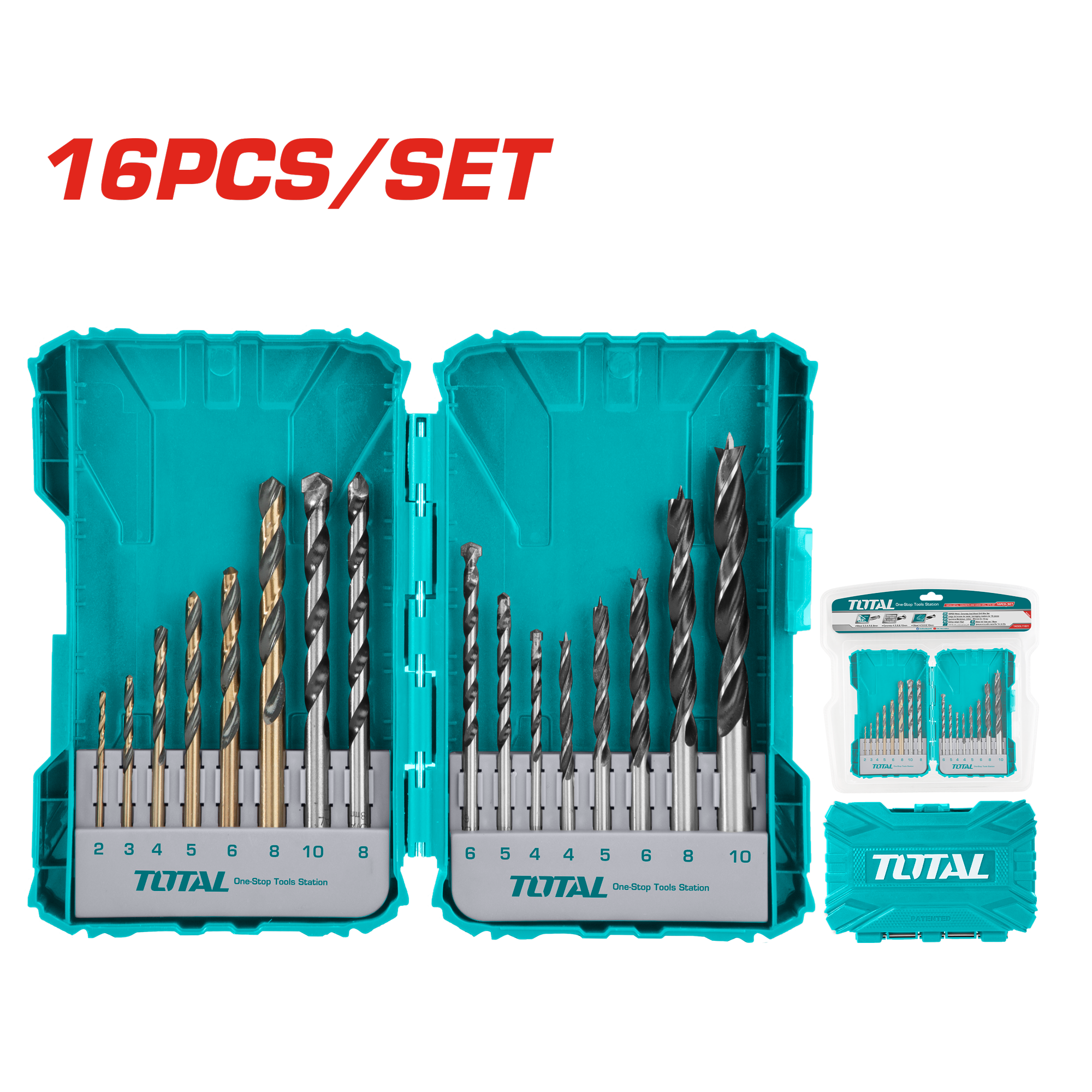 TACSDL11601 16PCS Metal, Concret and wood drill bits set TACSDL11601 - Image 1