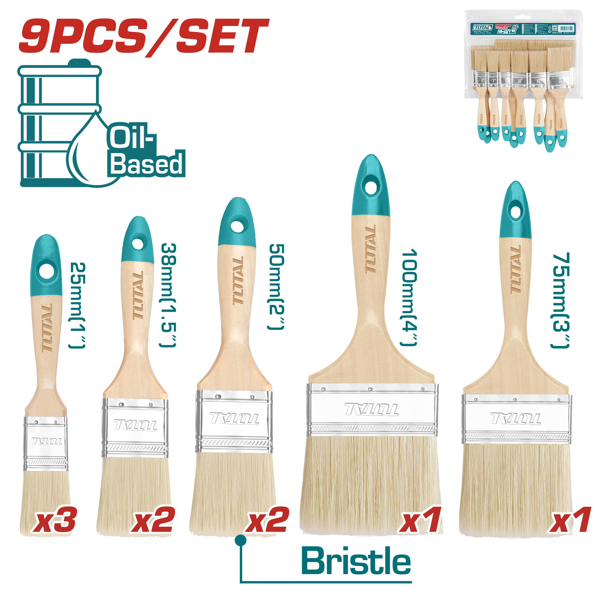 THT8414091 9pcs paint brush set THT8414091 - Image 1