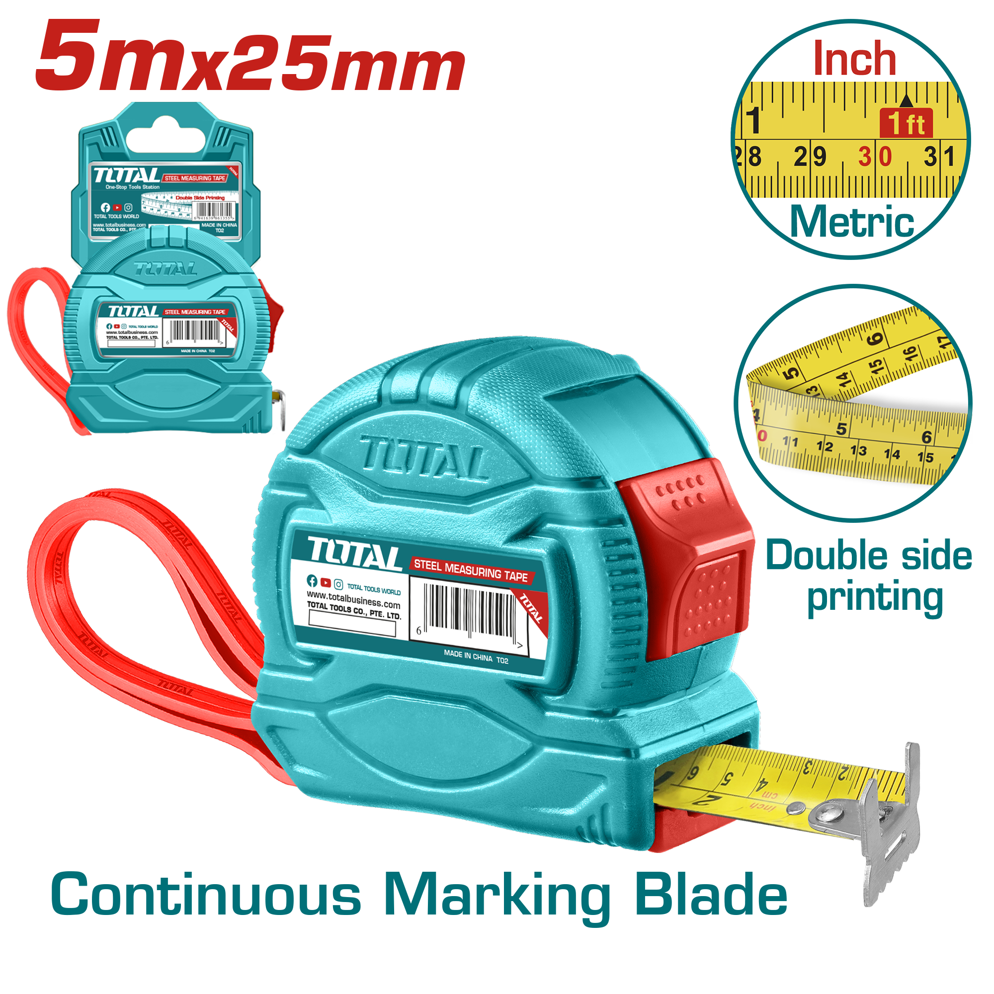 TMT34525 Steel measuring tape TMT34525 - Image 1