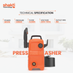 High Pressure Washer VS3  Shakti Technology VS3 High Pressure Car Washer Machine-1800W Copper Winding Motor, 130 Bar Pressure, 6L/Min Flow, 8-Meter Hose Pipe, Portable Pressure Washer for Car, Bike, Home & Outdoor Cleaning - Image 2